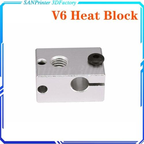 New Upgraded Aluminium V6 Heat Block 23*16*12 mm For E3D V5 V6 PT100 J-head Extruder HotEnd Heater Heating 3D printer Accessorie