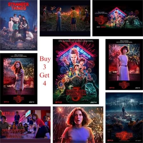 Stranger Things Season 3 Posters 13 Characters Glossy Paper Prints Vivid Color Home Art