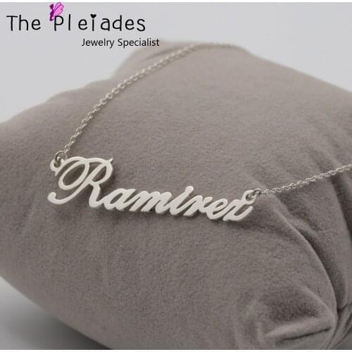 925 Sterling Silver Personalized Name Necklace Do Your Name on Silver Chain Custom Nameplate Necklace