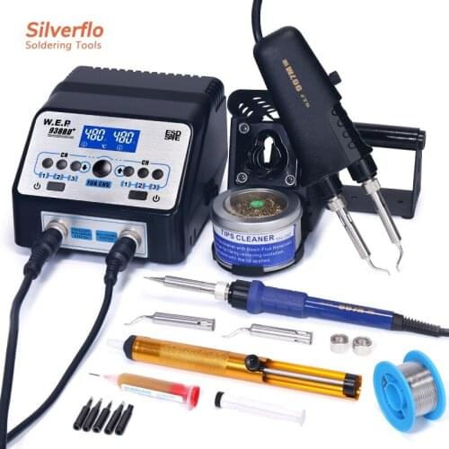 WEP 938BD+ Upgraded Version Hot Tweezer Station Adjustable Temperature Soldering Iron Soldering Station Maintenance Tools
