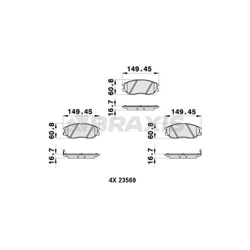 FRONT BRAKE BALATASI HYUNDAI TERRACAN XG 41060 MB225 BRAXIS AB0376
