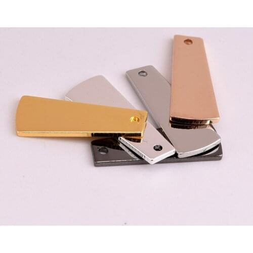 20 * 7.7mm Glossy Trapezoid Single Hole Bell-shaped Copper Sheet Pendant Earrings Pendant DIY Jewelry Accessories