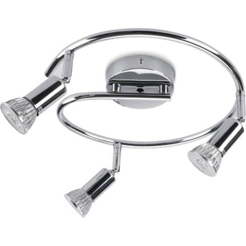 Ceiling Spot Light 3 Spot Ceiling Light Rotatable 3 Led Gu10 9W Light Chrome Plated Design for Bedroom Living Room JA55