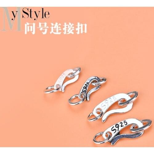 925 sterling silver button accessories bracelet necklace connecting buckle tail buckle closing buckle hand DIY material