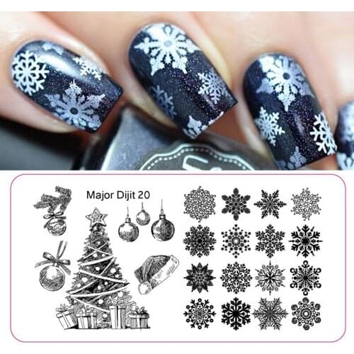 Stainless Steel Christmas Nail Art Decoration Snowflake Nail Plates Stamping Image Template Nail Art Manicure DIY Tools