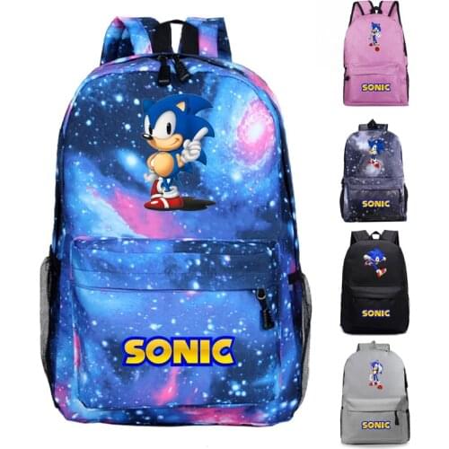 Casual preppy style Cartoon backpack large capacity SONIC RACING students school backpacks Backpack Laptop Mochilas