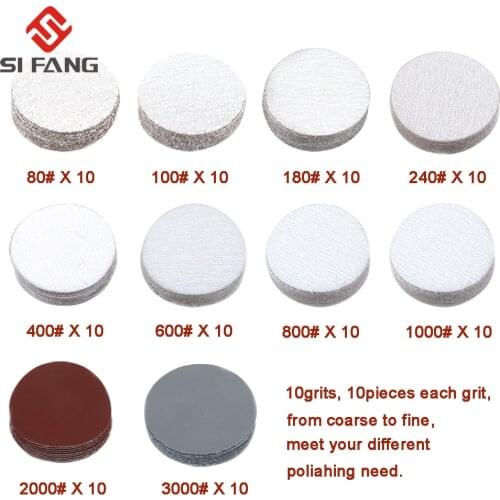 100pcs Sander Disc 2inch Sanding Paper Polishing Pads 50mm Sandpaper Sanding Disc 80-3000Grit for Abrasive Sanding Tools