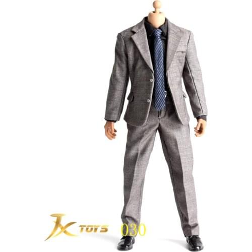 1/6 Scale Soldier Dark Grey Suitable Suit Set for 12" Male Action Figure With Body DIY