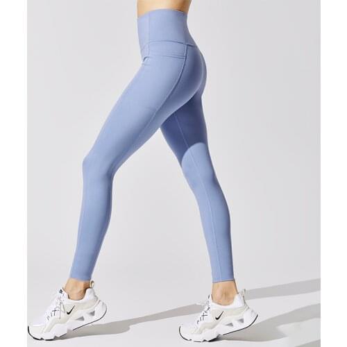 SALSPOR Yoga Sport Pocket Leggings Women Mid Waist Solid Color Elasticity Fitness Shorts Pants Female Cycling Exercise Leggings