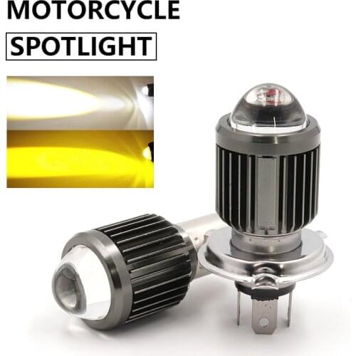 BA20D H4 LED Motorcycle Headlight Bulbs Hi Lo beam Motorbike 3000K 6000K Scooter ATV Accessories Condensing Len Fog Lights