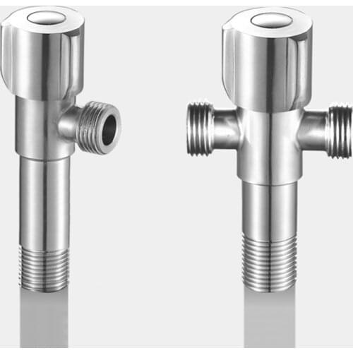 Stainless Steel Angle Valve Bathroom Faucet Water Valve Kitchen Diverter Valve Connector for Toilet Sink Basin Water Heater Tool