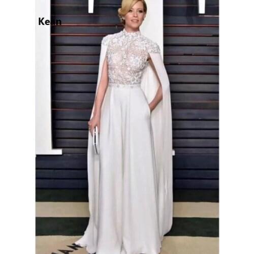 With Jacket Evening Dress Pocket Applique Bead Illusion vestido Islamic Dubai Kaftan Saudi Arabic Evening Gown Prom Dress Plus