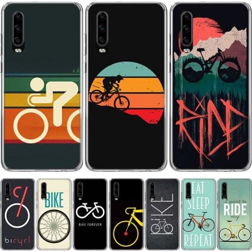 Bicycle Bike Sport Silicon Phone Case For Huawei P30 P20 P40 P10 Mate 30 20 10 Pro Lite P Smart Z Plus + Pattern Cover Coque