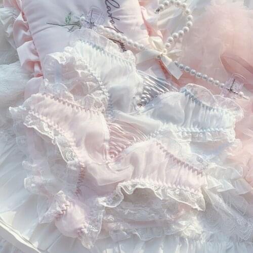 Japanese Young Girl Seamless Thong Panties Cute Women Underwear Lingerie Femme Blue Pink Ruffles Ladies Lolita Panty Bandage New