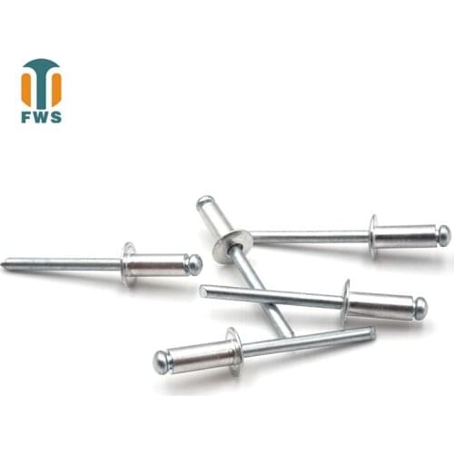 20PCS M5 18-25mm Multi Sizes DIN EN ISO15977 GB/T12618.1 Aluminium Open End Round Head Blind Rivet for Furniture Car Aircraft