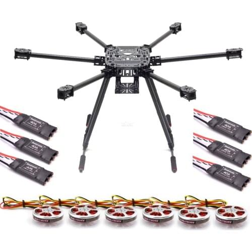 ZD850 Full Carbon Fiber 850mm Hexa-Rotor Frame 5010 360KV Motor 40a Brushless OPTO ESC set