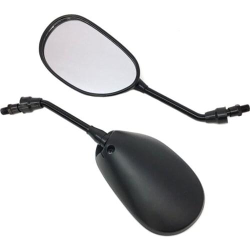2Pcs/pair Motorcycle Mirror 10mm Screw Glass Clear Rear View Moto Handlebar Decoration Mirrors Black Classic Fashion