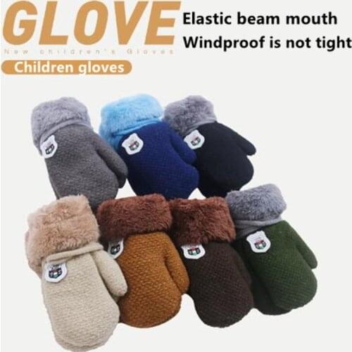 Winter Knitted Gloves Warm Rope Stretch Knit Full Finger Mittens Gloves For Kids Thicken Boys Girls Toddler Crochet Luvas