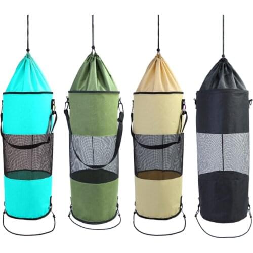 1 PCS Boat Trash Storage Bag Mesh Oxford Cloth Boat Pocket For Outdoor Beach Ship Kayak Camping Portable Trash Bag