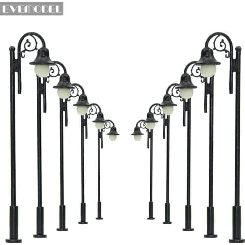 LYM39 10pcs Model Railway Train Lamp Post Street Lights HO OO Scale LEDs NEW Building Miniature