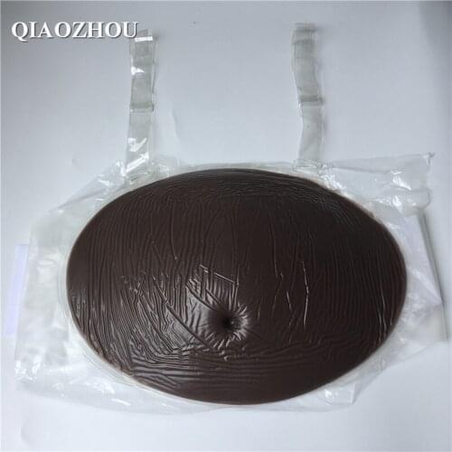 1000g self adhesive fake pregnant belly invisible realistic silicone tummy dark brown black color 2~3 months