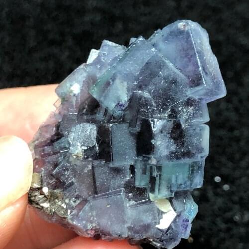 16.5gPurple fluorite pyrite mineral stone home decoration crystal aura meditation healing teaching collection jewelry
