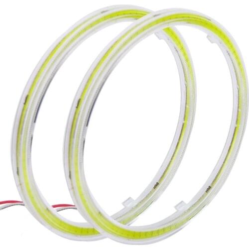 2pcs COB Angels Eye Aperture Circle Car Headlight Motorcycle Automobile Modification Ring Lights Lamp 60mm-120mm