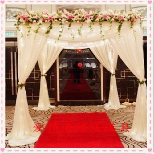 3M*3M*3M white square canopy drape with stainless steel stand for wedding decoration,wedding supply(drape with stand)