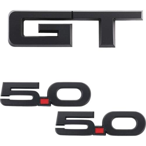 3 Pack Badge Emblems Replacement GT Emblem Plus 5.0 Emblems Compatible for Ford Mustang Decals 2015-2017