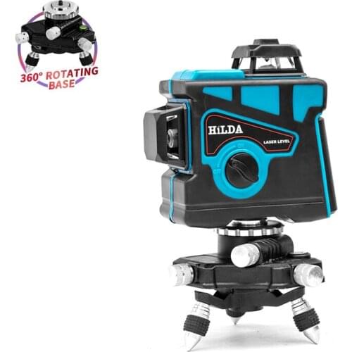 12 Lines 3D Laser Level Level Self-Leveling 360 Horizontal And Vertical Cross Super Powerful Green Laser Level With bracket