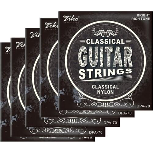 5 Set Ziko DPA-70 Classical Guitar Strings Nylon Core Silver Plated Copper Wound Classical Guitar Strings (.028-.043)