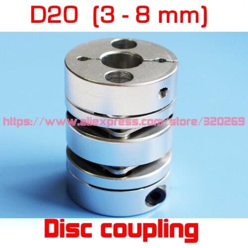 5pcs Servo Motor Shaft Coupling 6.35, 1/4" Inch 5, 6, 6.35, 8Mm Aluminum Double Disc Coupler Disk D19 L28