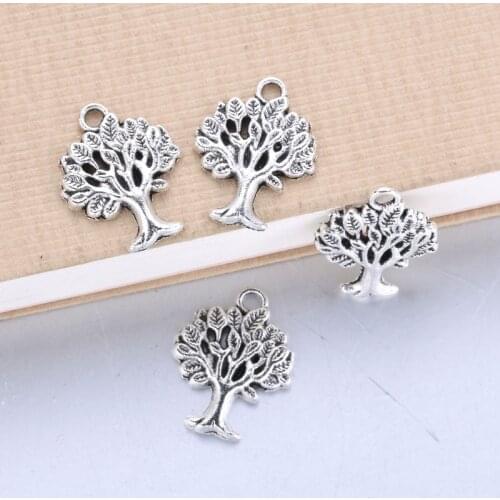50pcs 20x17mm Antique life Tree Trendy Charms Necklace Pendant Jewelry Accessory Making Man Women Retro Style Jewelry