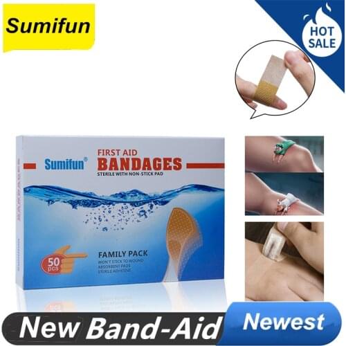 50 Pcs Breathable Band-Aids Waterproof Bandage Band-Aid Adhesive Wound Medical Ultra-Thin Emergency First Aid Bandage