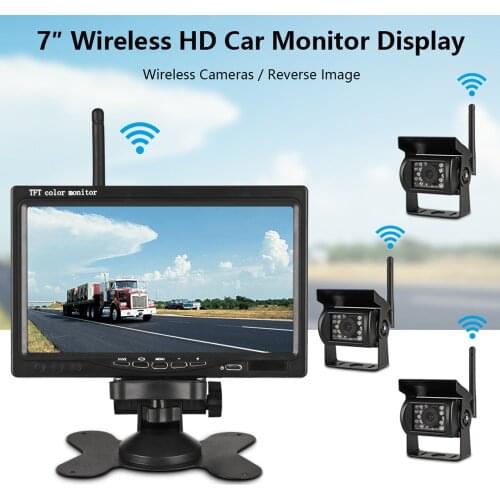 7 Inch Wireless Truck Camera Car Monitor Reverse Image with Rear View Camera 12V-24V For Trucks Bus RV Trailer Excavator