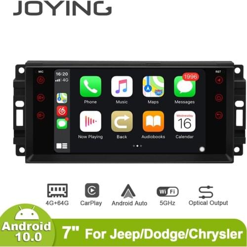 7"Autoradio Android 10 2 Din Car Radio Stereo GPS Multimedia Audio Head Unit Carplay 4G For JEEP WRANGLER DODGE CHRYSLER