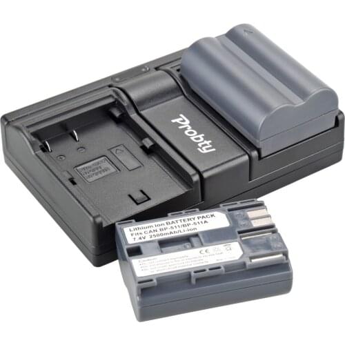 2Pcs BP-511 BP511A Battery + USB Dual Charger For Canon EOS 10D 20D 20Da 30D 40D 50D 300D D30 D60 PowerShot G1 G3 G3X G5 Camera