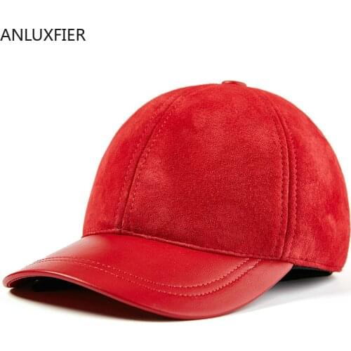H7599 Men Women Sheepskin Thin Baseball Cap Youth Genuine Leather Middle Aged Casual Hat Spring Autumn High Quality Fashion Hats