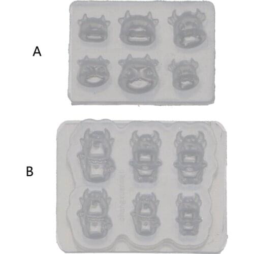 Keychain Epoxy Resin Mold Mini Cute Cow Necklace Pendant Silicone Mould DIY Crafts Jewelry Casting Tools