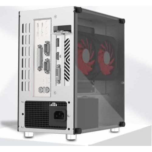 Mini ITX Gaming Computer Case Aluminum Desktop PC Case Tempered Glass Empty Chassis Support SFX/SFX-L Power