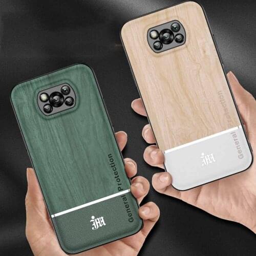 Back Case For Xiaomi Poco X3 NFC Pro X2 Cover Wood Pattern Coque For Poco F3 M3 M2 F2 Pro Case Full Protection Phone Housing