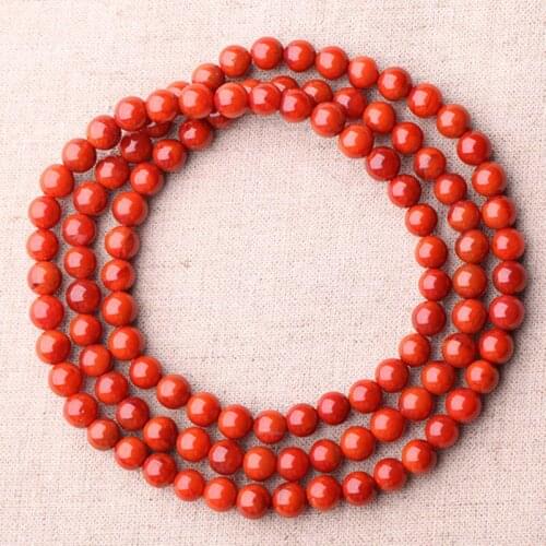 Really Color 54 CM Women Bracelet Girl Yoga Necklace 5 mm China Nanhong Agates 100% natural Color Not synthetic