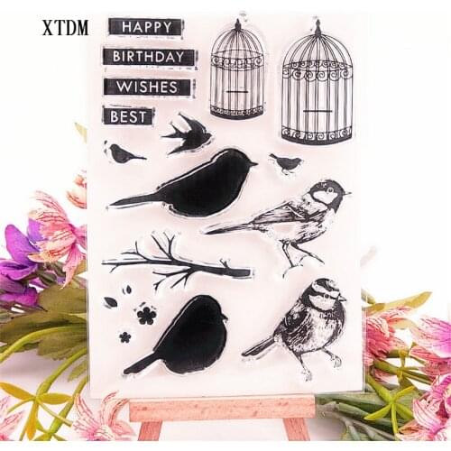 Hot selling birdcage alphabet transparent clear stamp / silicone seal roller stamp DIY scrapbook album / card production