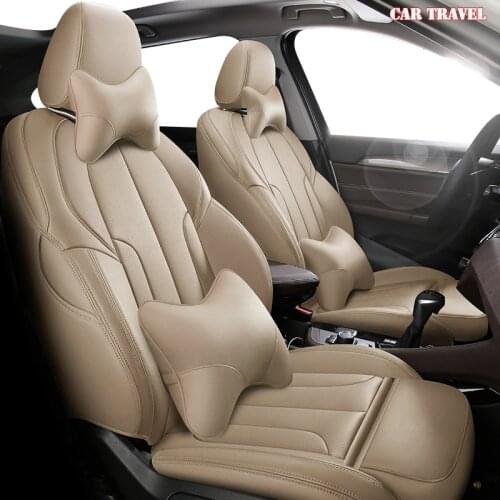 CARTRAVEL Custom Leather car seat cover For Ford Fiesta Mondeo Fusion Focus Escort S-MAX Edge Kuga Taurus Automobiles Seat Cover