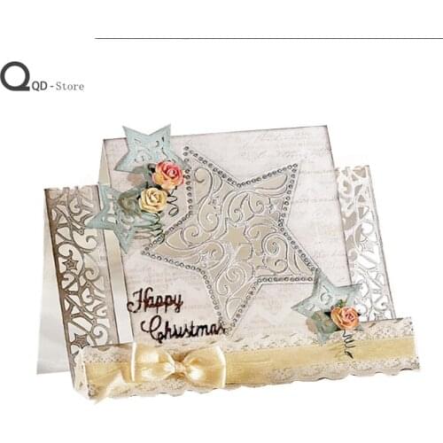 Pentagram Background Metal Cutting Dies for Scrapbooking Mold Cut Stencil DIY Card Make Mould Model Craft Decoration New 2021