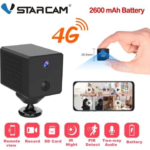 Vstarcam 4G Battery Mini Camera 4G 1080P IP Camera 2600mAh Battery Camera Wifi Camera IR Night Surveillance Security Camera CB72