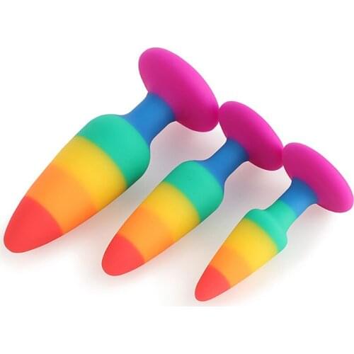 Soft Silicone Colorful Anal Plug Dilator Masturbator Adult Anus Stimulator Dildo Butt Plug Erotic Sex Toys For Women/Men Ass