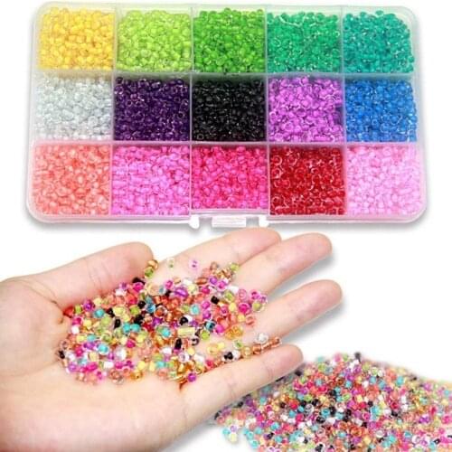 New 3mm Millet Bead Set DIY Handmade Beads 15 Ribbon Line Jewelry Making Colorful Millet Beads Bracelet Necklace Beaded Material