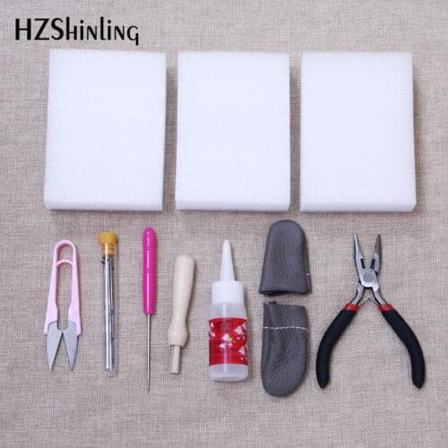 17 pcs/set Needle Felting Tools Felt Kit with Needle Craft Kit Mat Awl Wool Felting Accessories Tools Felting Craft Handmade