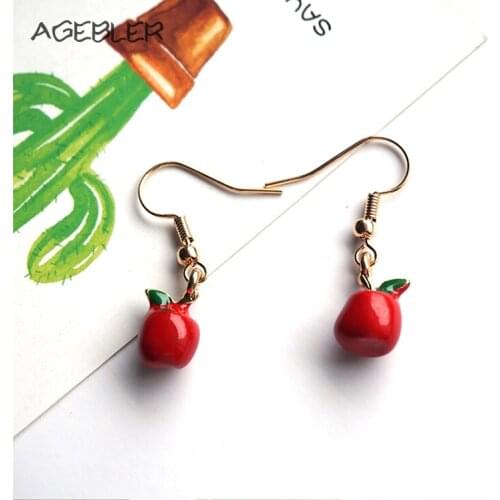 New Arrival Women Jewelry Small Dangle Earrings Red Fruit Women Cute Trendy Accessories Studs for Girl